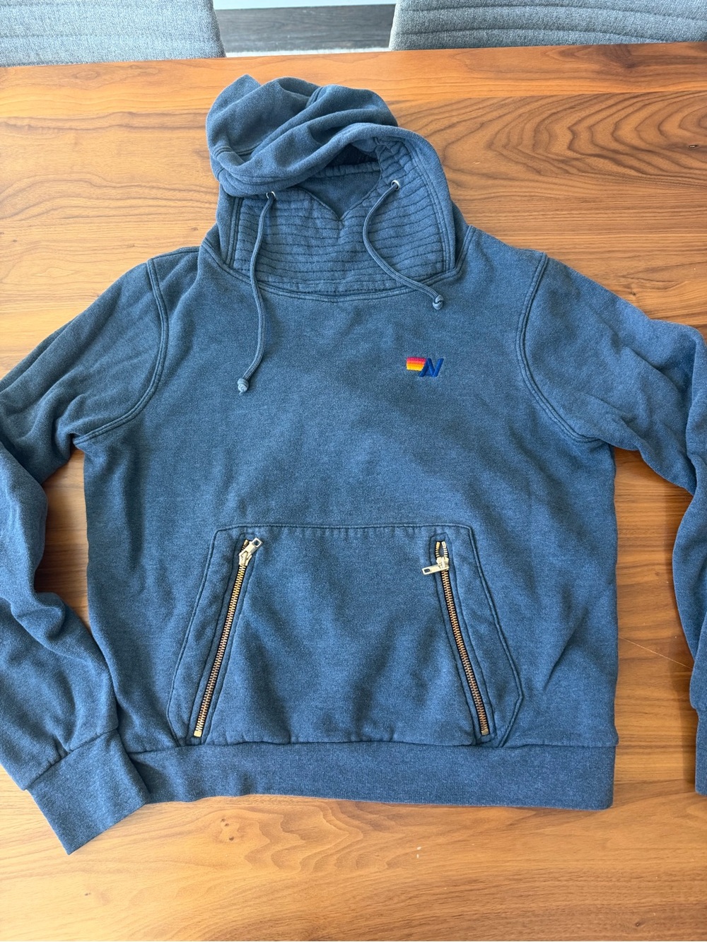 Aviator Nation ninja hoodie faded smoke small ladies